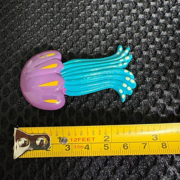 Vintage Purple & Blue Jellyfish Brooch Pin Unisex - Picture 5 of 5